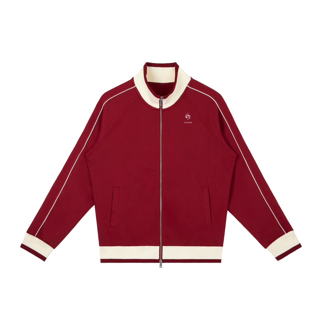 139 Koifish Color Block Raglan Sleeve Zip Track Jacket