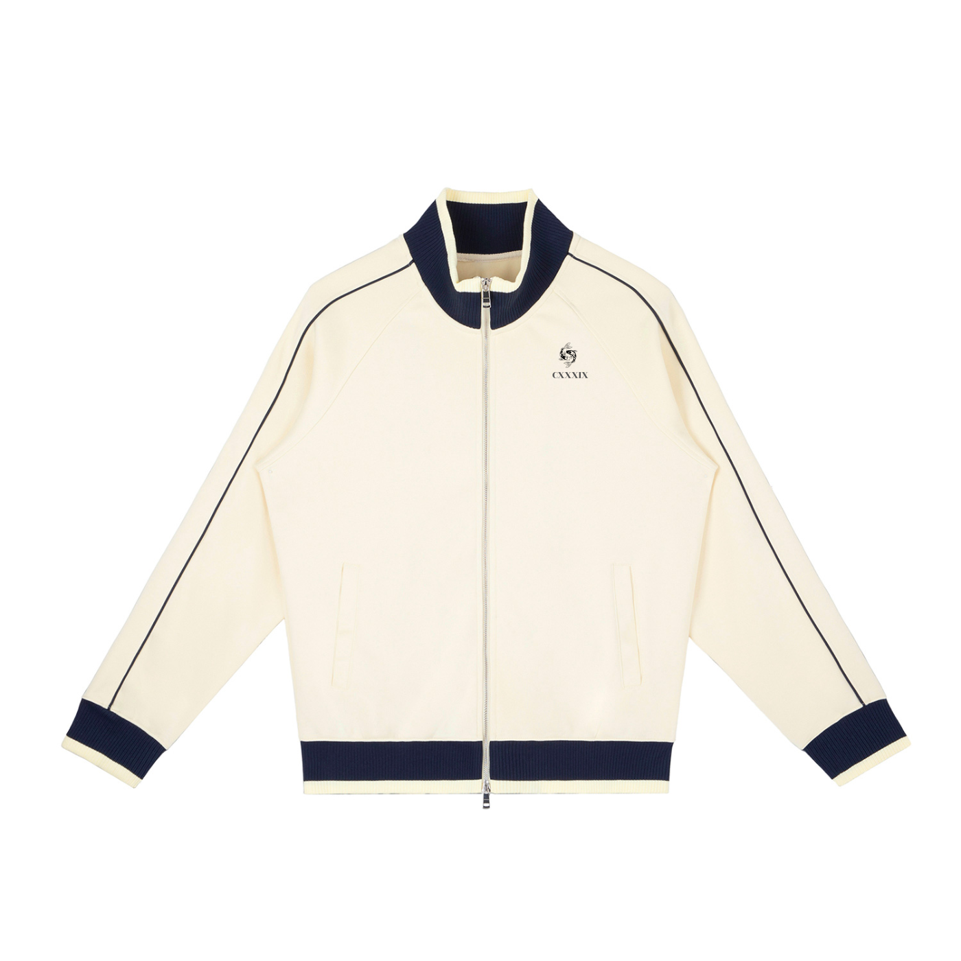 139 Koifish Block Raglan Sleeve Zip Track Jacket