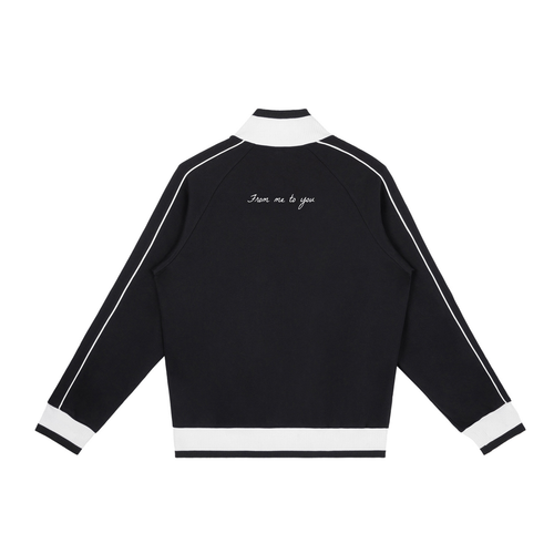 139 Koifish Color Block Raglan Sleeve Zip Track Jacket