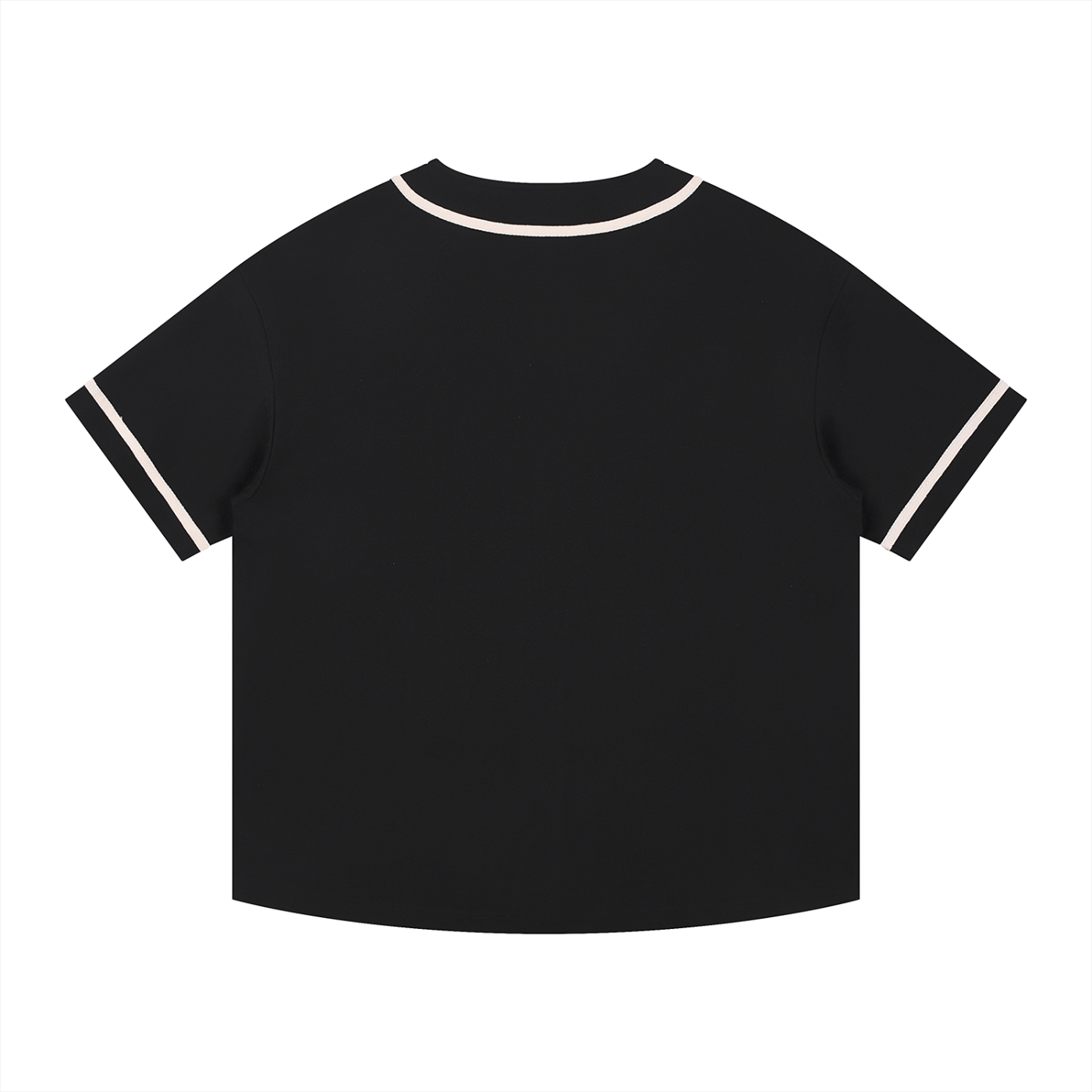 From me to you Pattern Contrast Piped Button-Up Jersey