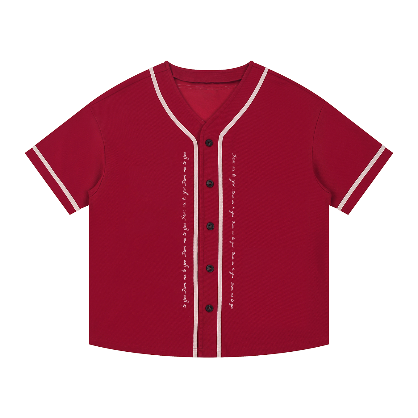From me to you Pattern Contrast Piped Button-Up Jersey