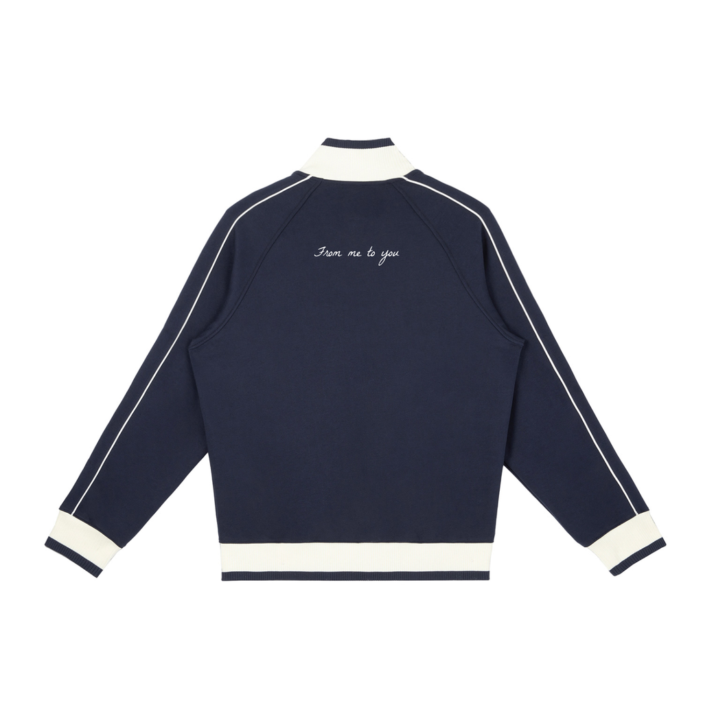 139 Koifish Color Block Raglan Sleeve Zip Track Jacket